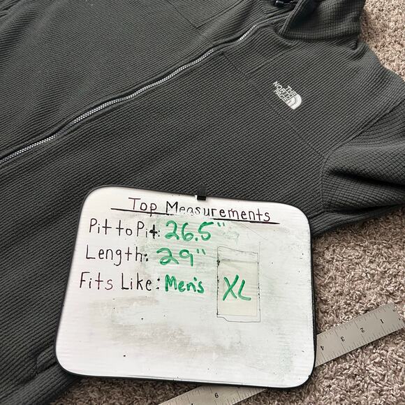 Men's Grey The North Face Full-Zip Fleece Waffle Micro Grid Jacket XL - Picture 11 of 11